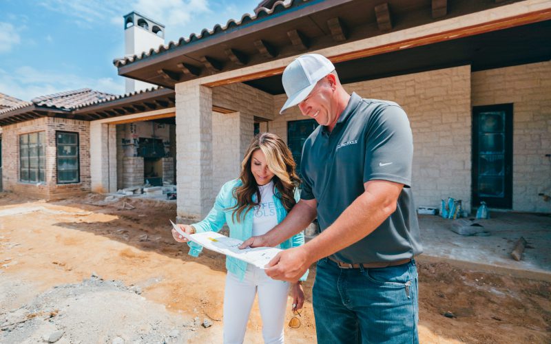 Shelly Claffey Looking At Site Plans for new Swimming Pool Construction