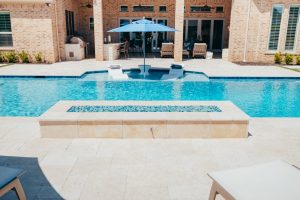 Bella Blue Straightline Linear Fire Pit - Claffey Pools