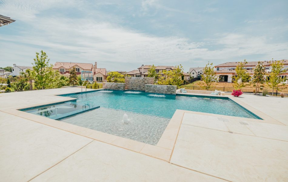 Westlake Waterwall Escape Luxury Liner Swimming Pool - Claffey Pools