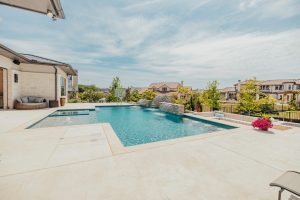 Westlake Waterwall Escape Luxury Liner Swimming Pool - Claffey Pools