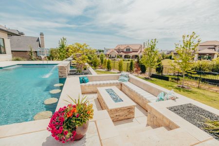 Westlake Waterwall Escape Luxury Liner Swimming Pool - Claffey Pools