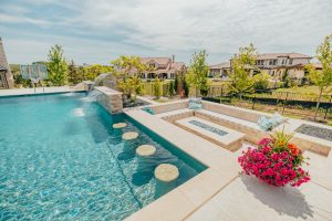 Westlake Waterwall Escape Luxury Liner Swimming Pool - Claffey Pools