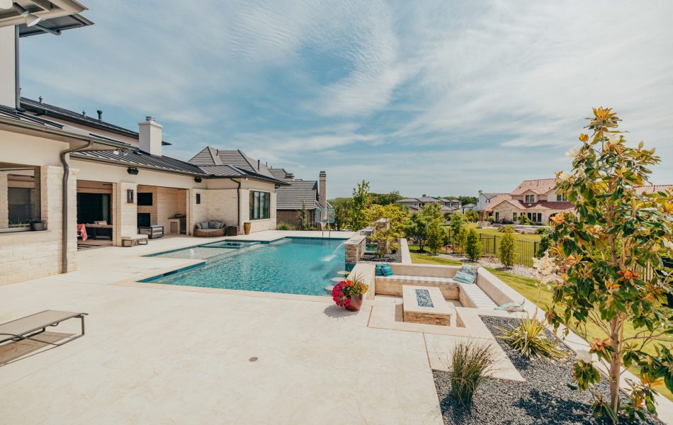 Westlake Waterwall Escape Luxury Liner Swimming Pool - Claffey Pools