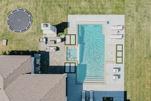 Overhead View of Custom Linear Pool - Claffey Pools