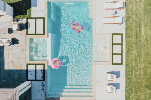 Overhead View of Custom Linear Pool - Claffey Pools