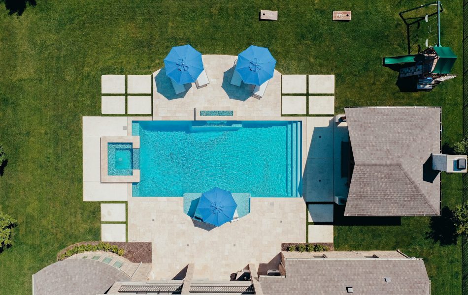 Bella Blue Overhead Shot of Swimming Pool - Claffey Pools