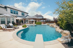 Light and Bright Freeform Oasis Swimming Pool Project - Claffey Pools