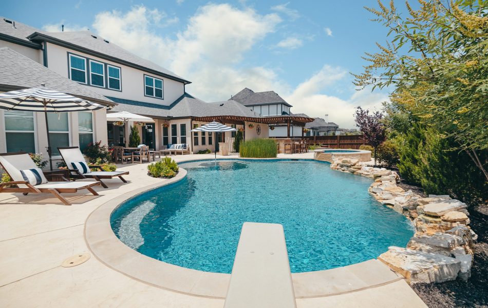 Light and Bright Freeform Oasis Swimming Pool Project - Claffey Pools