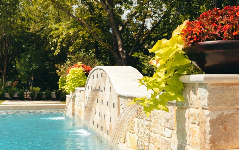 Ivory Travertine Mediterranean Space Swimming Pool Project - Claffey Pools