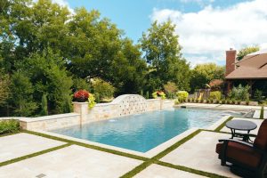 Ivory Travertine Mediterranean Space Swimming Pool Project - Claffey Pools