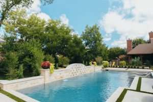 Ivory Travertine Mediterranean Space Swimming Pool Project - Claffey Pools