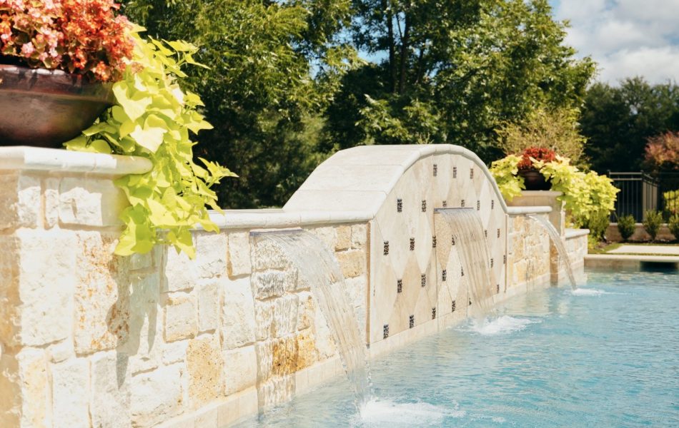 Ivory Travertine Mediterranean Space Swimming Pool Project - Claffey Pools