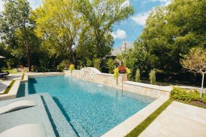 Ivory Travertine Mediterranean Space Swimming Pool Project - Claffey Pools