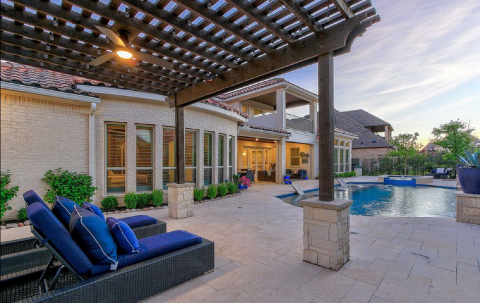 Travertine Texas Terrace Swimming Pool Project - Claffey Pools