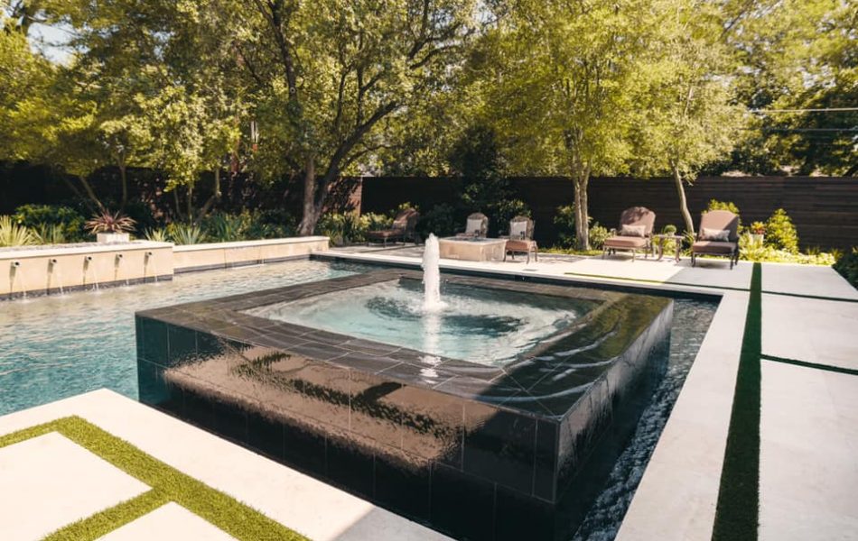 Black Granite Gateway Swimming Pool & Fountain - Claffey Pools