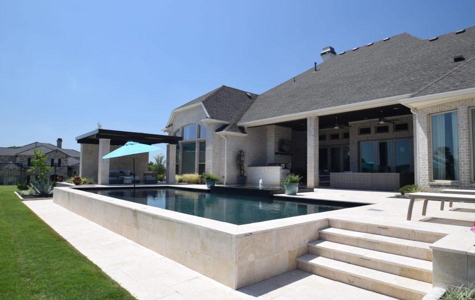 Black Onyx Drop Beam Escape Swimming Pool Project - Claffey Pools