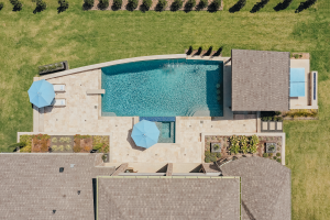 Birds eye view of swimming pool