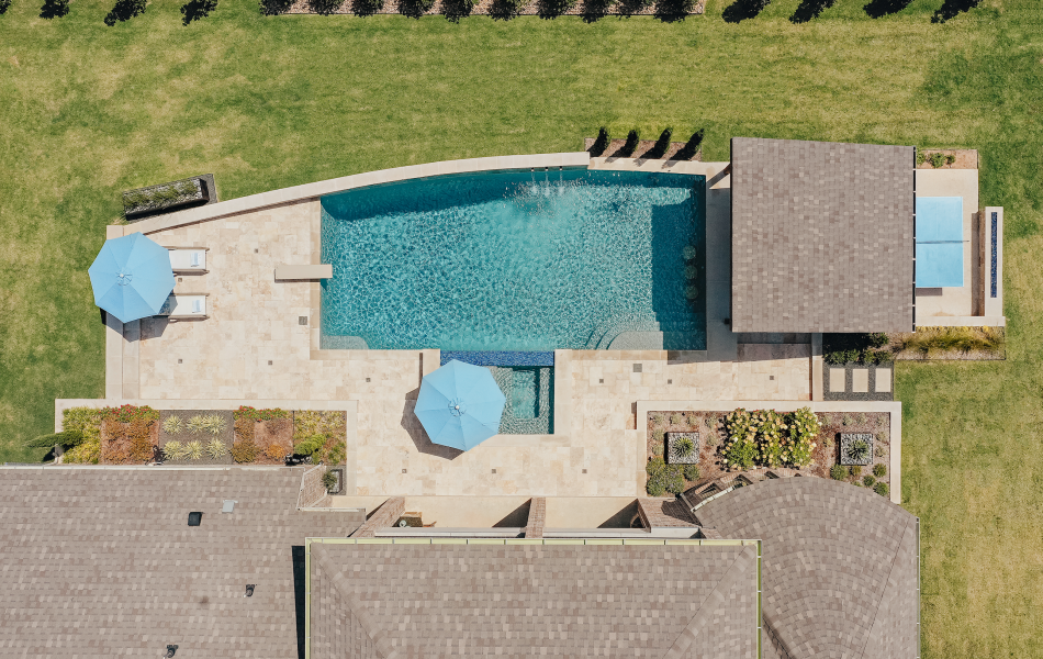 Birds eye view of swimming pool